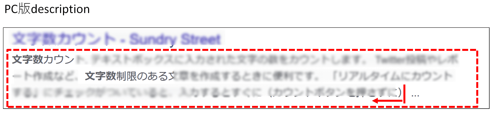 キーワードが太文字で表示されている
