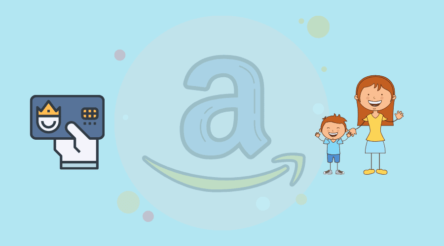 amazonのロゴと会員証と家族