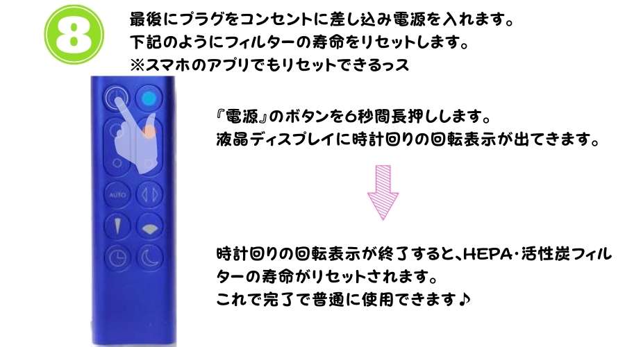 ダイソンHP03のフィルター交換手順その6