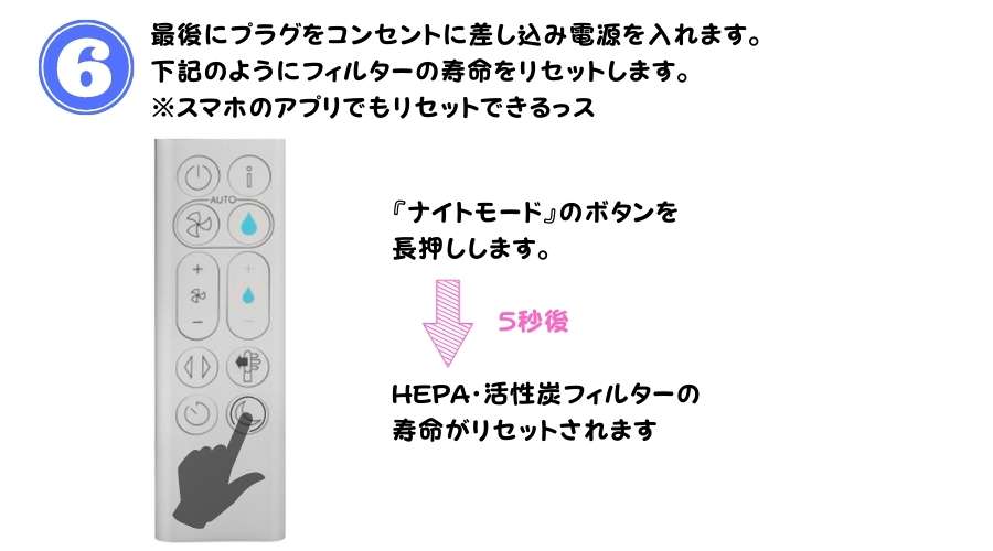 ダイソンPH01型のフィルター交換手順その4