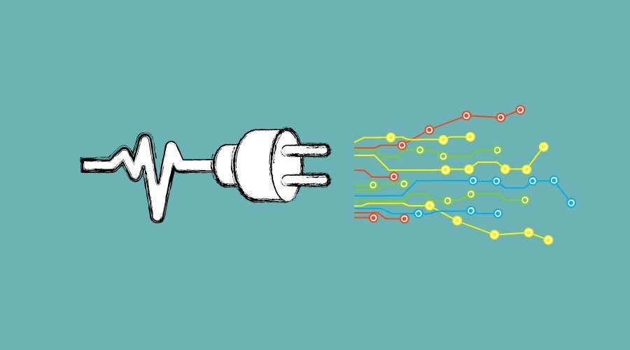コンセントプラグの先端から電流を発している