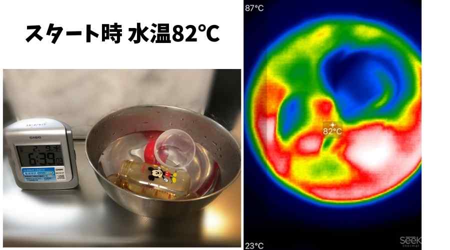 スタートの水温82℃