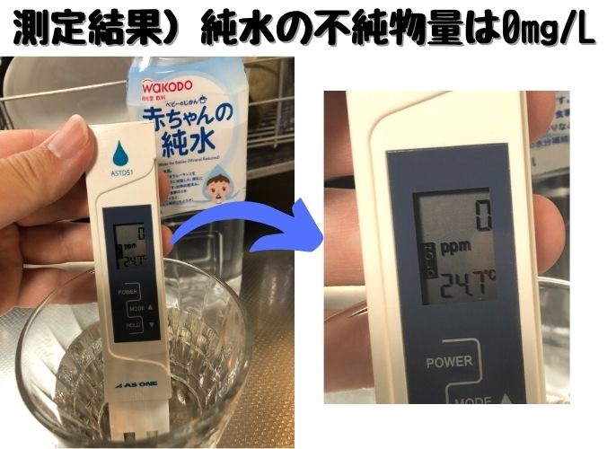 純水に含まれる不純物の量を測定している