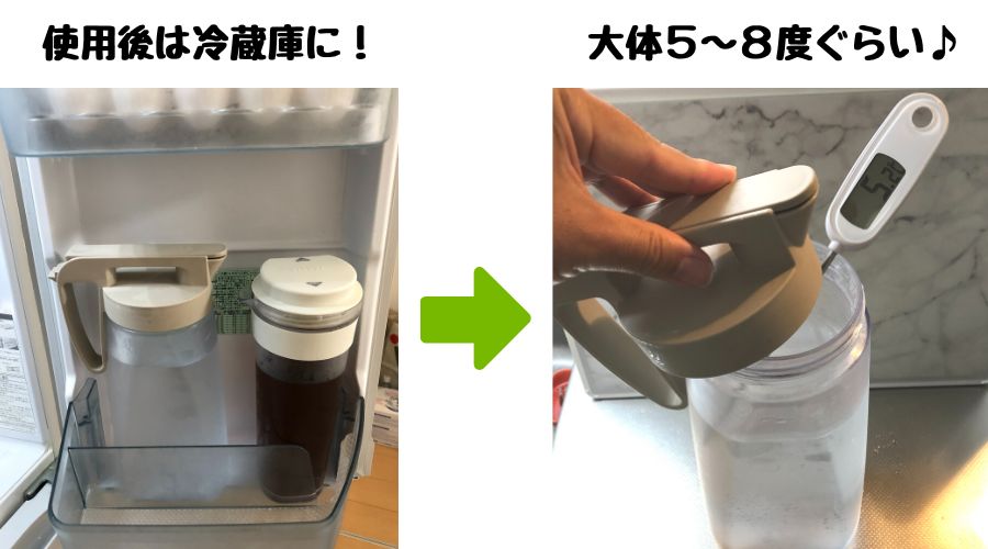 冷蔵庫に湯冷ましを保管している