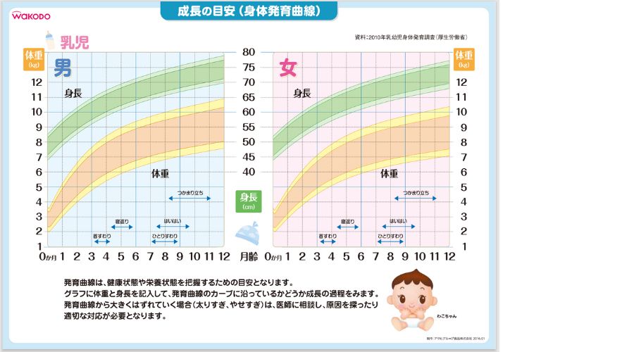 男の子と女の子の標準身長と体重